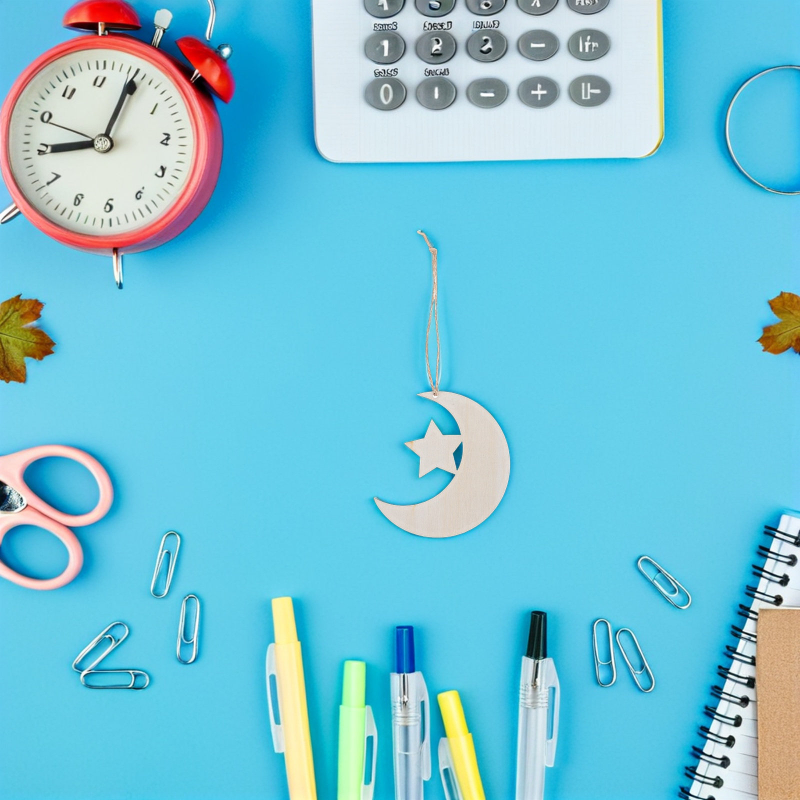 Art And Craft For Nursery - 40 adet ahşap ay yıldız kesikleri
