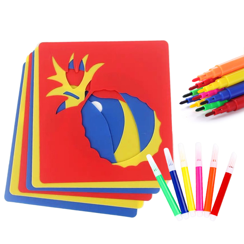 Art Craft Materials - 10/20 adet Boyama Şablonu Çizim Şablonları