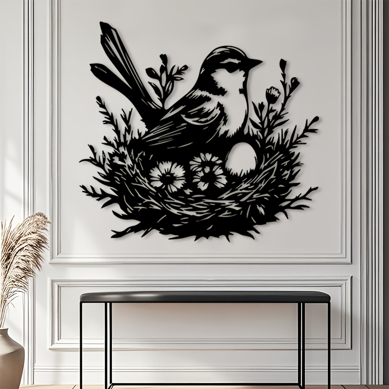 Art And Craft For Nursery - CIFBUY Metal Duvar Sanatı Kuş Yuvası