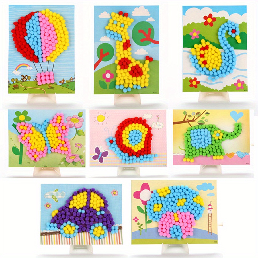 Art Craft Handmade - 2 adet 16x21 cm Renkli Pom-Pom