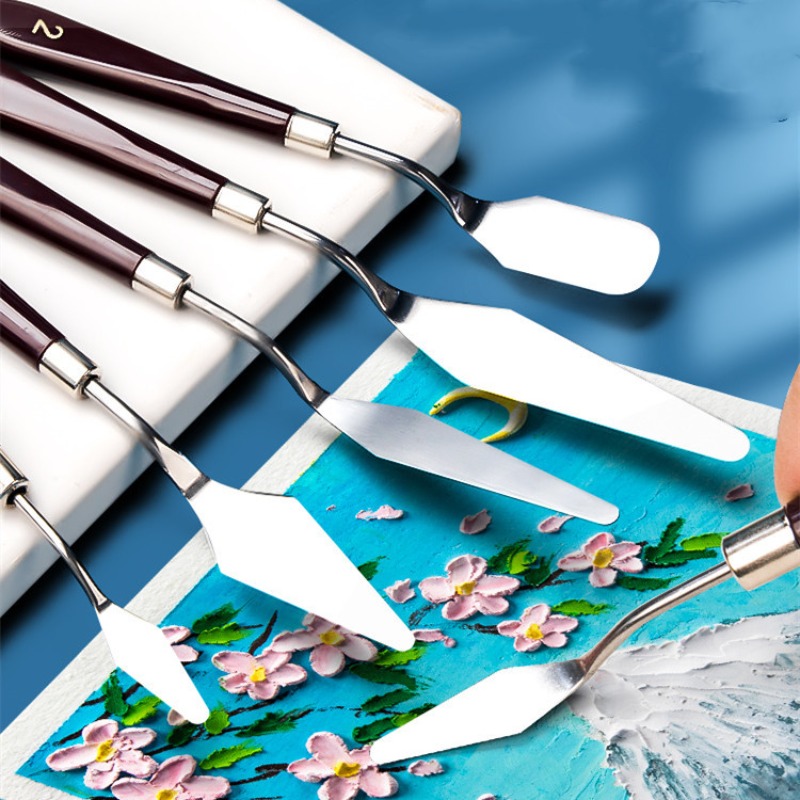 Painting Knife Palette - Yağlıboya Kazıyıcı Palet Bıçağı Tam Set