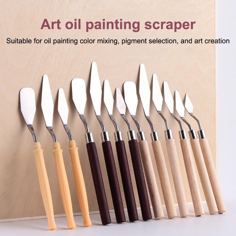 Painting Knife Palette - 【Mutlu】7 adet/takım paslanmaz çelik yağlıboya bıçakları