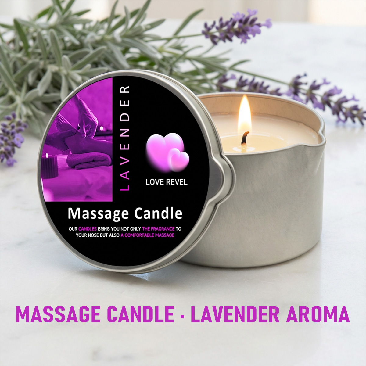 Soy Candle Fragrance Oil - Masaj Yağı Mumu Lavanta 57 gr