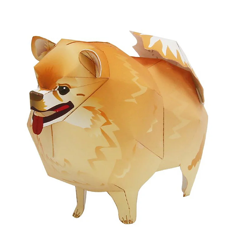 Art Craft Cardboard - Pomeranian Köpek Katlanır Origami Sanat Mini