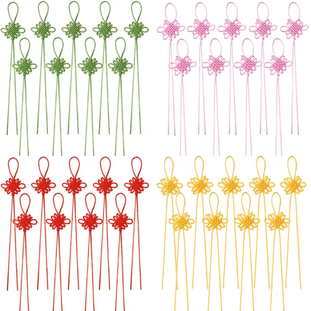 Art Craft Activity - 10 adet renkli çin düğümleri Polyester