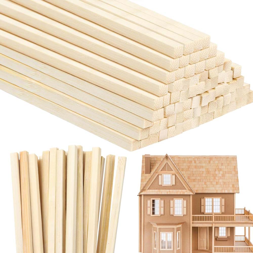 Art Craft Materials - 20/50 adet Ahşap Çubuklar, Kare Parke