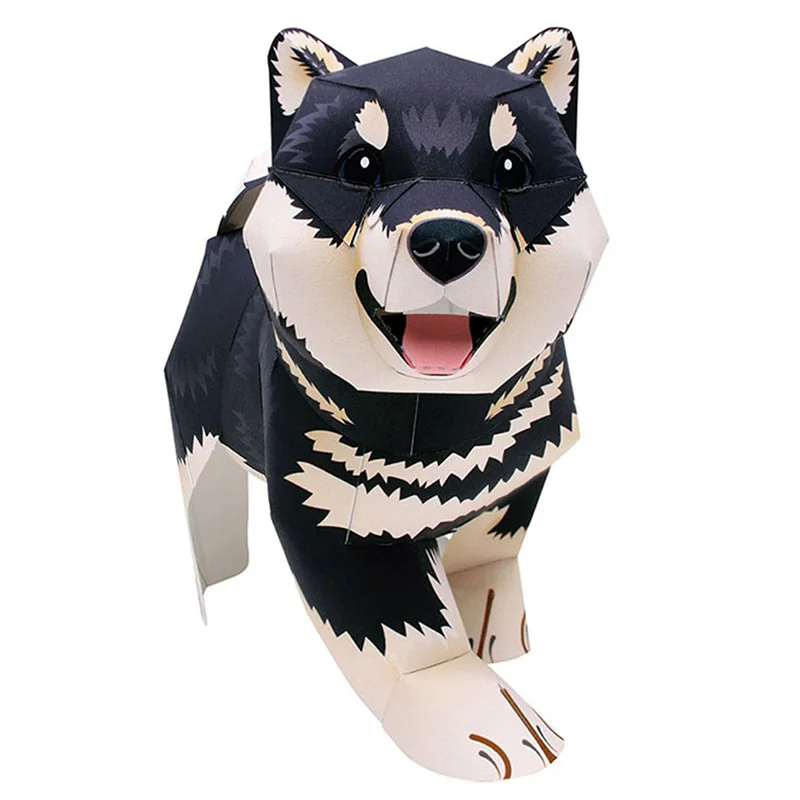 Art Craft Cardboard - Siyah Shiba Inu Köpek El Yapımı