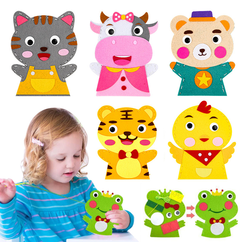 Art Craft 3 Year Old - Sevimli Karikatür Hayvan El Kukla Çocuk