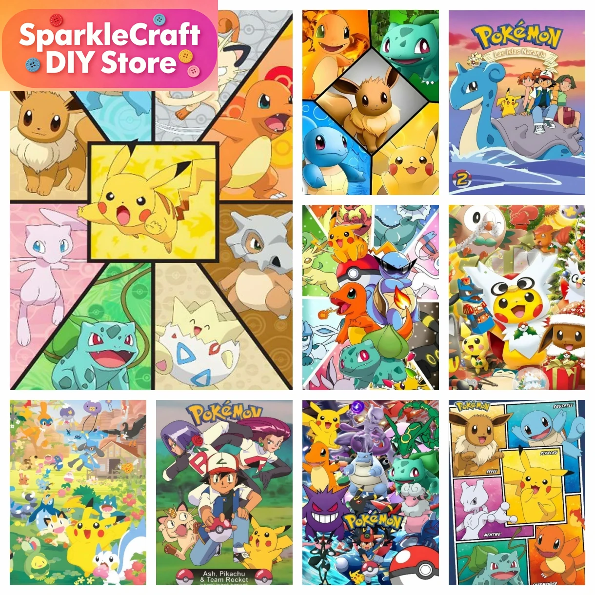 Art Craft Things - 1 adet çerçevesiz Karikatür Pokemon Anime
