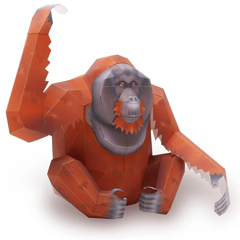 Art Craft Cardboard - Orangutan Goril Origami Sanatı Katlama Mini