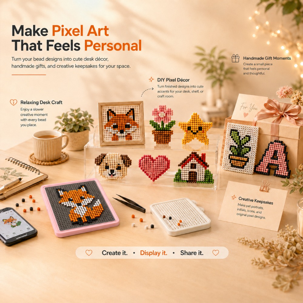 Art Craft Materials - LED Akıllı Sigorta Boncuklu Pegboard, Sanat