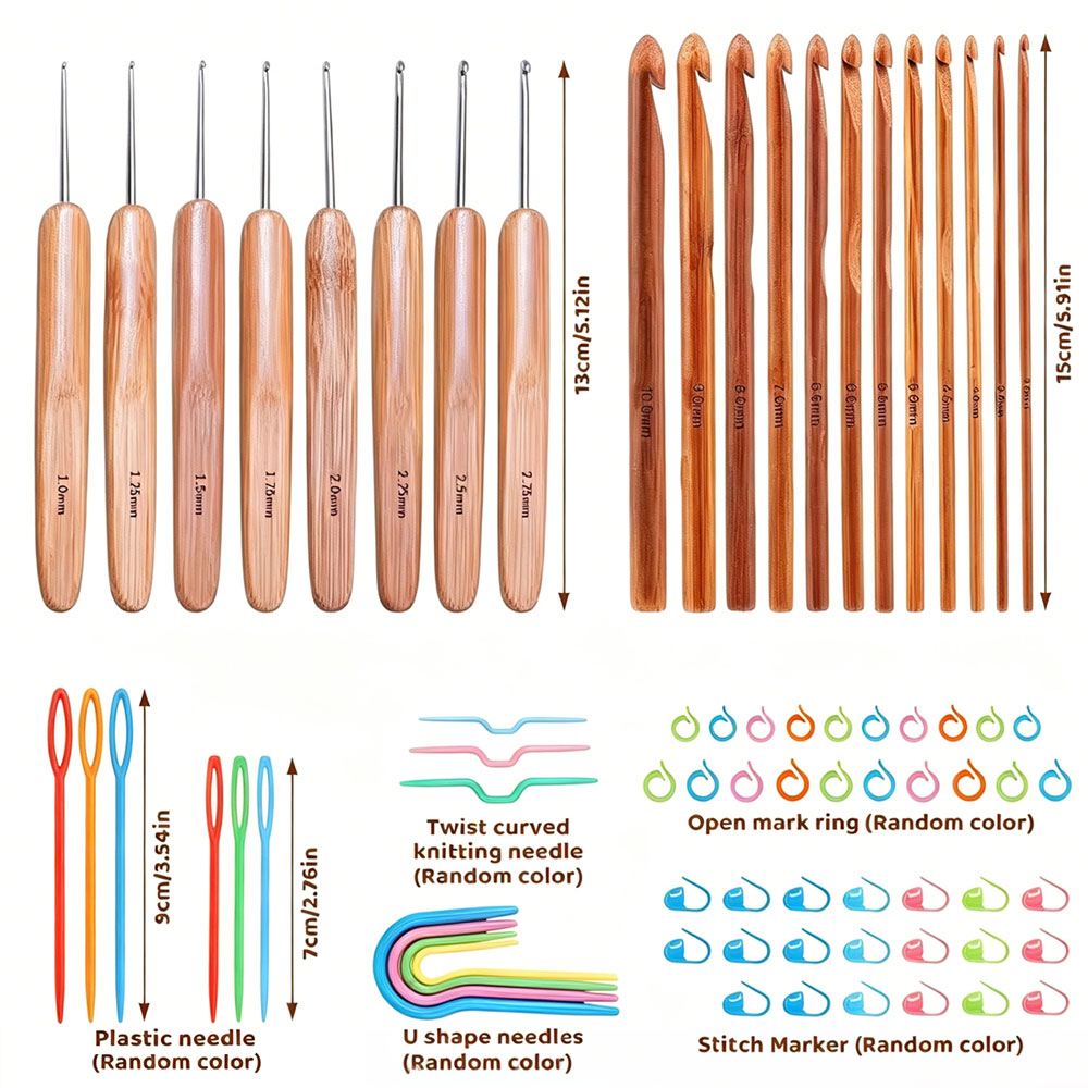 74 Parça Bambu Tığ Seti İplik  - Art Craft Materials incelemesi ve fiyatı