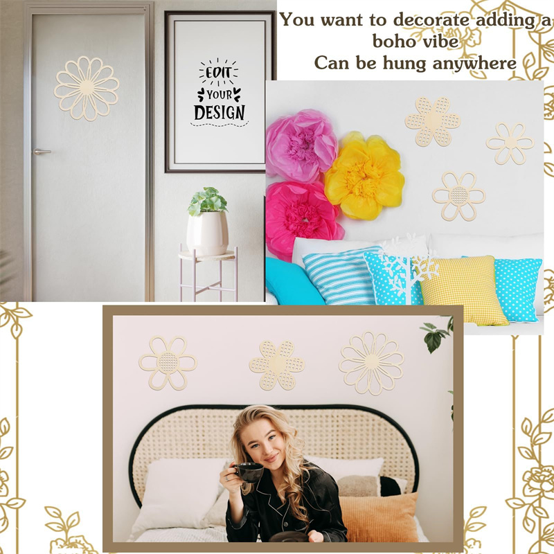 5'li Ahşap Çiçek Duvar Dekor S - Art And Craft For Nursery incelemesi ve fiyatı