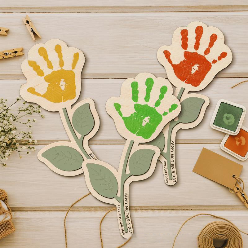 Boş Ahşap El İzi Çiçek Plakası - Art And Craft For Nursery incelemesi ve fiyatı