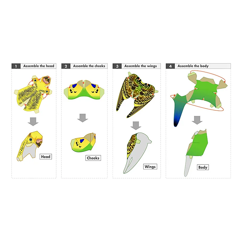 Muhabbet kuşu Papağan Kuş El Y - Art Craft Cardboard incelemesi ve fiyatı